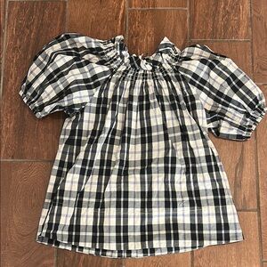 J Crew size XS plaid bubble holiday top work